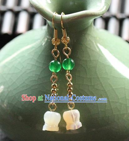 Traditional Chinese Handmade Convallaria Majalis Earrings Ancient Hanfu Ear Accessories for Women