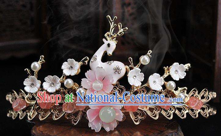 Traditional Chinese Handmade Deer Hairpins Headdress Ancient Hanfu Hair Accessories for Women