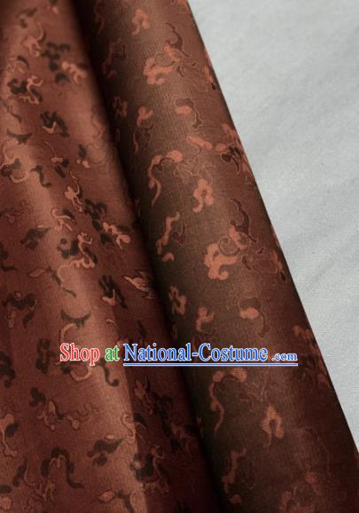 Chinese Traditional Classical Pattern Design Brown Silk Fabric Asian Hanfu Material