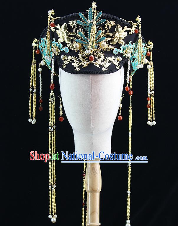 Traditional Chinese Qing Dynasty Hat Phoenix Coronet Headdress Ancient Queen Hair Accessories for Women