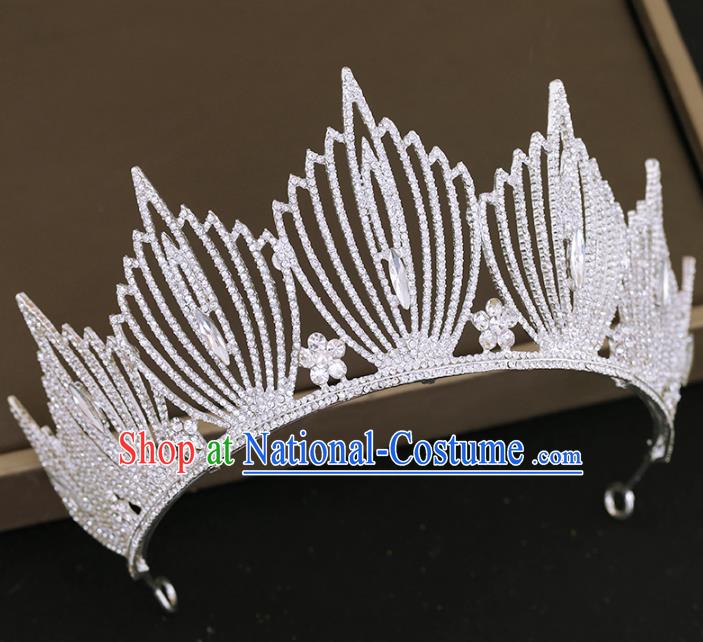 Top Grade Princess Crystal Royal Crown Handmade Baroque Bride Hair Accessories for Women