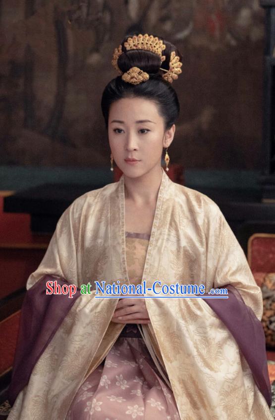 Chinese Ancient Noble Consort Zhao Drama Royal Nirvana Replica Costumes and Headpiece for Women