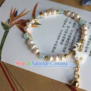 Traditional Chinese Handmade Pearls Bracelet Ancient Hanfu Bangle Accessories for Women