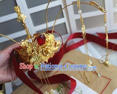 Traditional Chinese Wedding Phoenix Coronet Hairpin Headdress Ancient Court Queen Hair Accessories for Women