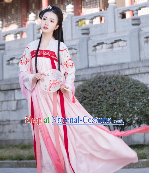 Chinese Traditional Tang Dynasty Palace Princess Hanfu Dress Ancient Court Lady Historical Costumes for Women