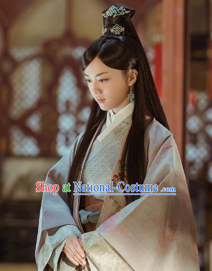 Chinese Drama Ancient Ming Dynasty Dauphine Concubine Sun Ruowei Replica Costumes and Headpiece for Women