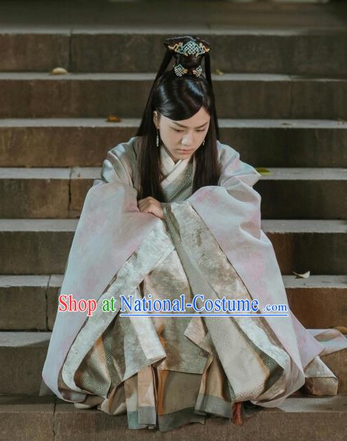 Chinese Drama Ancient Ming Dynasty Dauphine Concubine Sun Ruowei Replica Costumes and Headpiece for Women