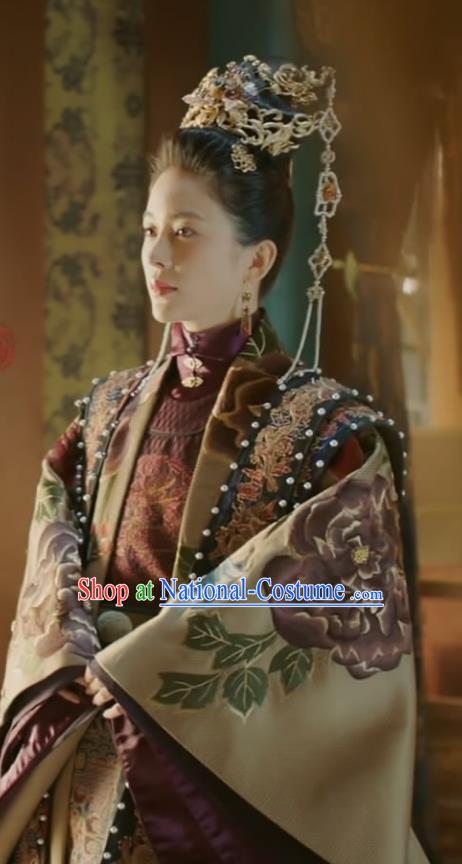 Empress of the Ming Chinese Ancient Drama Ming Dynasty Noble Consort An Replica Costumes and Headpiece Complete Set