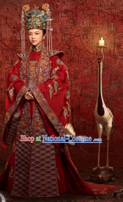 Empress of the Ming Dynasty Chinese Ancient Drama Queen Sun Ruowei Tang Wei Replica Costumes and Headpiece Complete Set