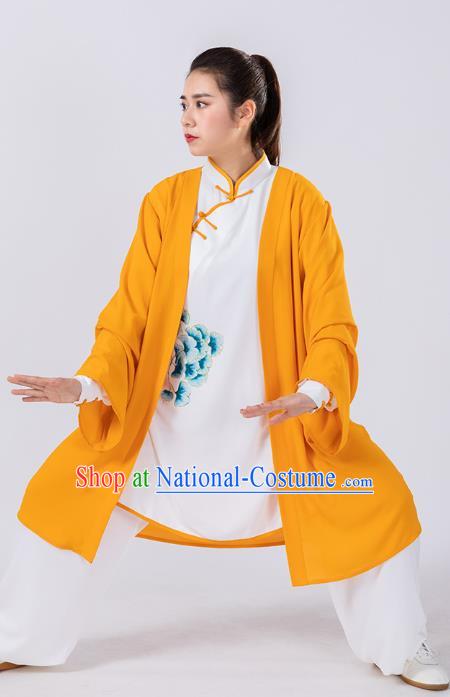 Traditional Chinese Hand Painting Peony Tai Chi Suit Martial Arts Stage Performance Costumes for Women