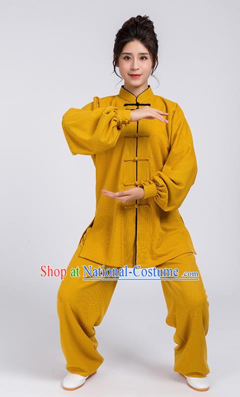 Top Chinese Tai Chi Chuan Training Ginger Outfits Traditional Kung Fu Martial Arts Competition Costumes for Women