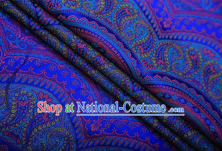 Chinese Traditional Pattern Design Royalblue Brocade Fabric Cheongsam Satin Tapestry Drapery