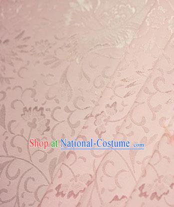 Chinese Traditional Little Flowers Pattern Design Light Pink Brocade Fabric Hanfu Dress Satin Tapestry Drapery