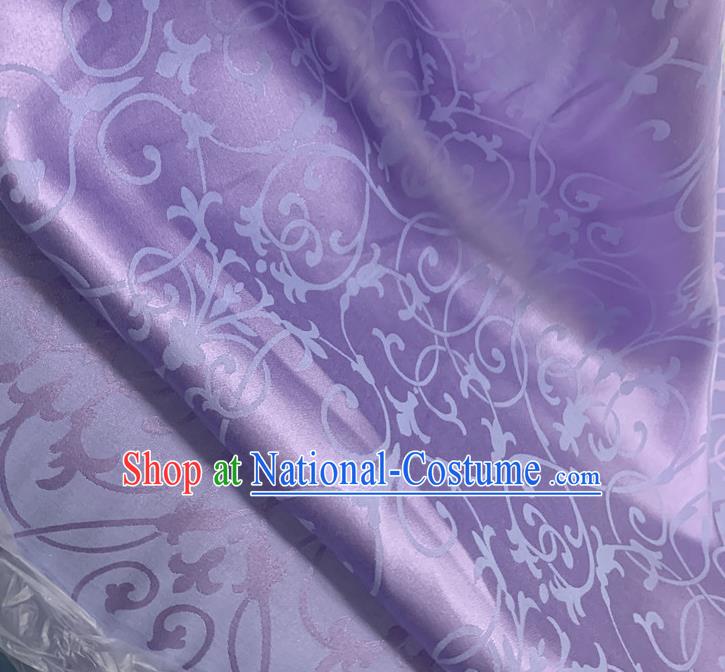 Chinese Traditional Twine Design Pattern Purple Silk Fabric Cheongsam Mulberry Silk Drapery