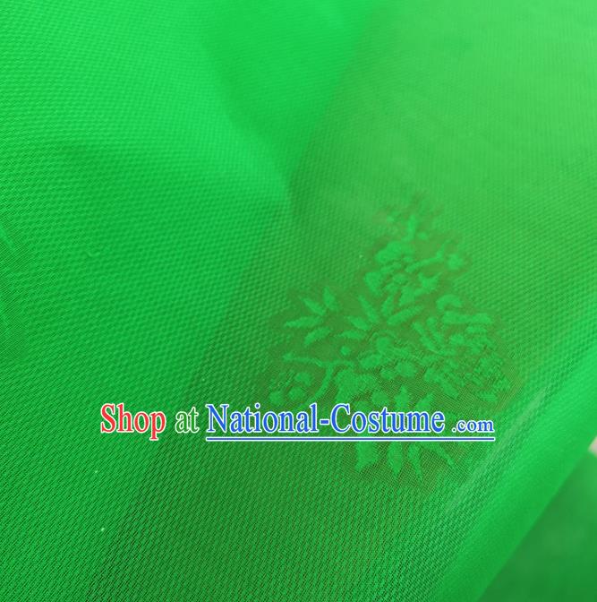 Chinese Traditional Jacquard Design Pattern Green Silk Fabric Cheongsam Mulberry Silk Drapery