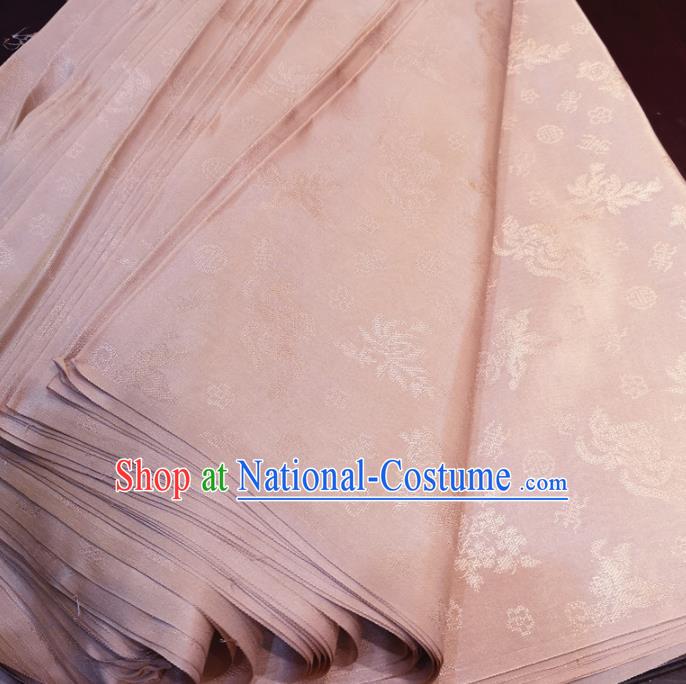 Chinese Traditional Jacquard Butterfly Design Pattern Pink Silk Fabric Cheongsam Mulberry Silk Drapery