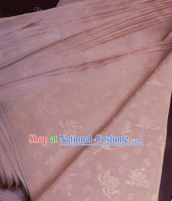 Chinese Traditional Jacquard Butterfly Design Pattern Pink Silk Fabric Cheongsam Mulberry Silk Drapery