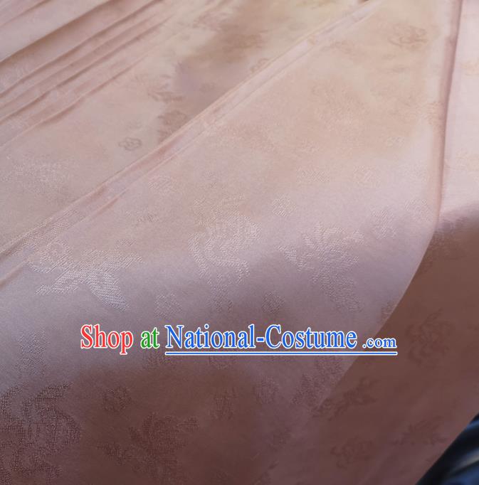 Chinese Traditional Jacquard Butterfly Design Pattern Pink Silk Fabric Cheongsam Mulberry Silk Drapery