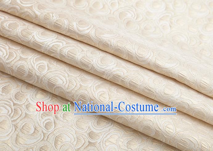 Chinese Traditional Jacquard Pattern Beige Brocade Fabric Cheongsam Tapestry Drapery