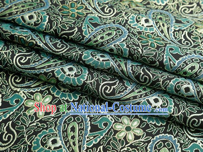 Chinese Traditional Green Jacquard Pattern Brocade Fabric Cheongsam Tapestry Drapery