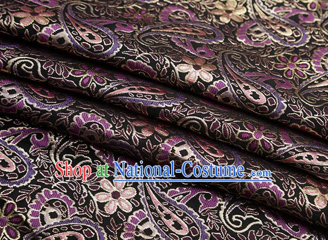 Chinese Traditional Purple Jacquard Pattern Brocade Fabric Cheongsam Tapestry Drapery