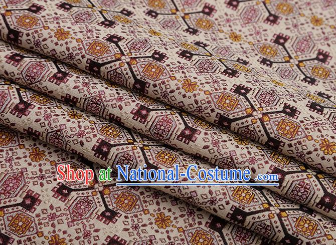 Chinese Traditional Jacquard Graph Pattern Pink Brocade Fabric Cheongsam Tapestry Drapery