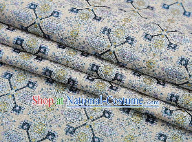 Chinese Traditional Jacquard Graph Pattern Light Blue Brocade Fabric Cheongsam Tapestry Drapery