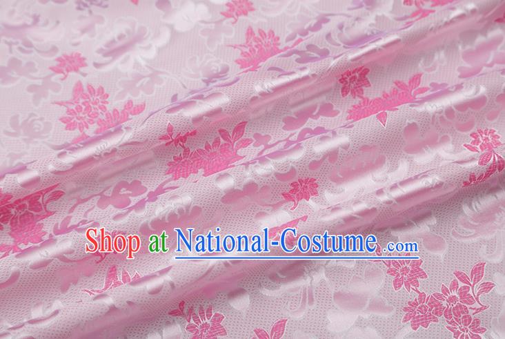 Chinese Traditional Jacquard Pattern Pink Brocade Fabric Cheongsam Tapestry Drapery