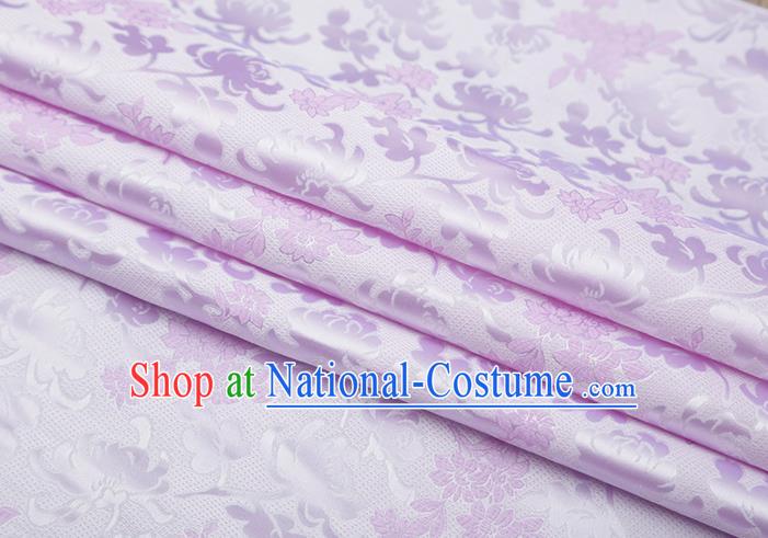 Chinese Traditional Jacquard Pattern Lilac Brocade Fabric Cheongsam Tapestry Drapery