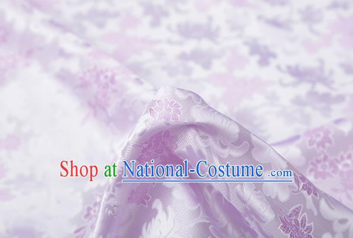 Chinese Traditional Jacquard Pattern Lilac Brocade Fabric Cheongsam Tapestry Drapery