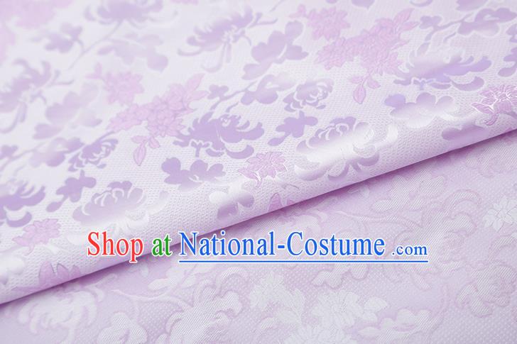 Chinese Traditional Jacquard Pattern Lilac Brocade Fabric Cheongsam Tapestry Drapery