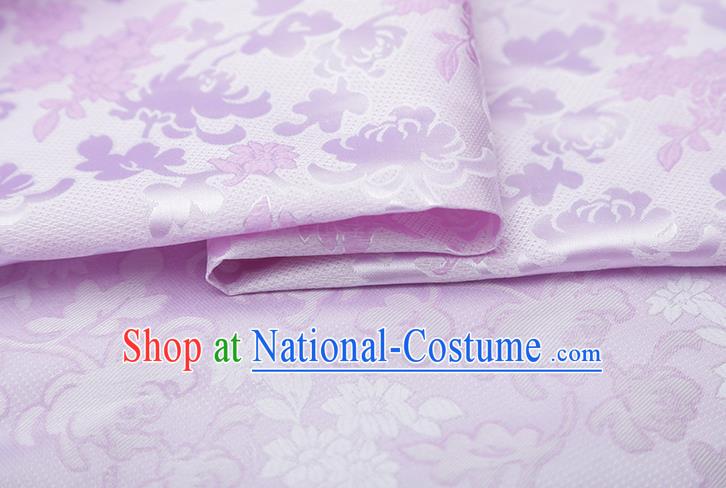 Chinese Traditional Jacquard Pattern Lilac Brocade Fabric Cheongsam Tapestry Drapery