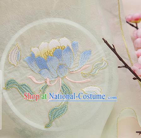 Chinese Traditional Embroidered Epiphyllum Light Green Cloth Applique Accessories Embroidery Patch