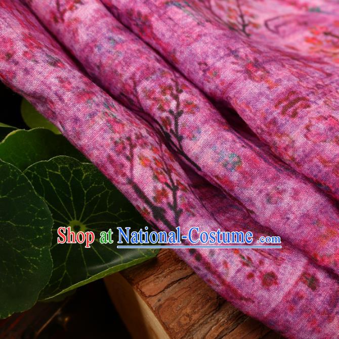 Chinese Traditional Design Pattern Rosy Ramie Fabric Cheongsam Ramee Drapery