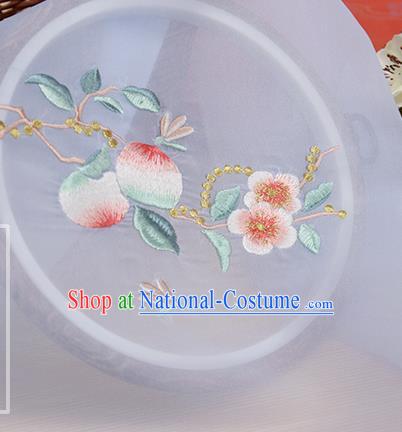 Chinese Traditional Embroidered Peach Flower Lilac Chiffon Applique Accessories Embroidery Patch