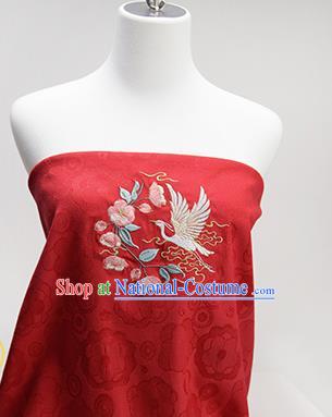 Chinese Traditional Embroidered Begonia Egret Red Silk Applique Accessories Embroidery Patch