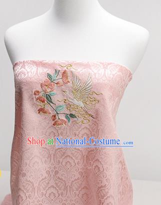 Chinese Traditional Embroidered Begonia Egret Pink Silk Applique Accessories Embroidery Patch