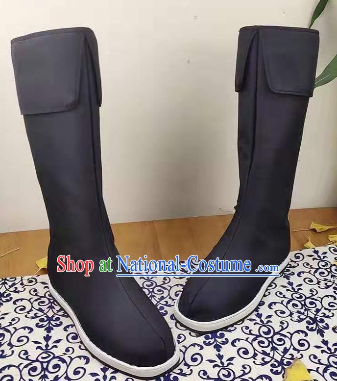 Traditional Chinese Swordsman Black Boots Kung Fu Boots Opera Shoes Hanfu Shoes for Men