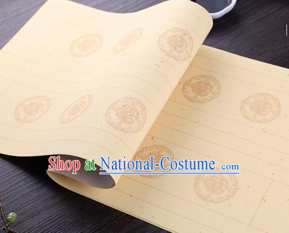 Chinese Traditional Spring Festival Couplets Calligraphy Beige Batik Paper Handmade Couplet Writing Art Paper