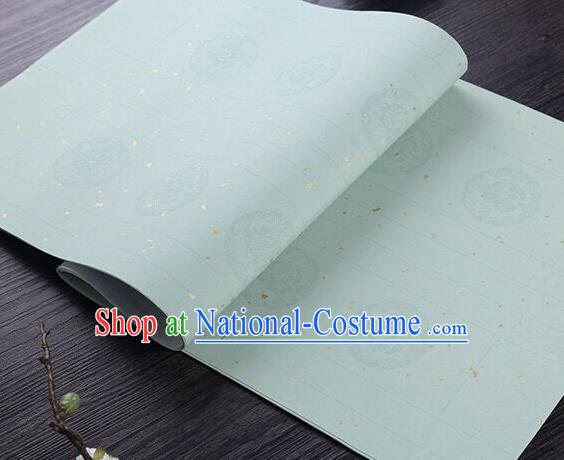 Chinese Traditional Spring Festival Couplets Calligraphy Light Green Batik Paper Handmade Couplet Writing Art Paper