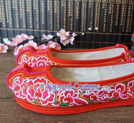 Traditional Chinese Wedding Red Embroidered Shoes Princess Shoes National Shoes Hanfu Shoes for Women