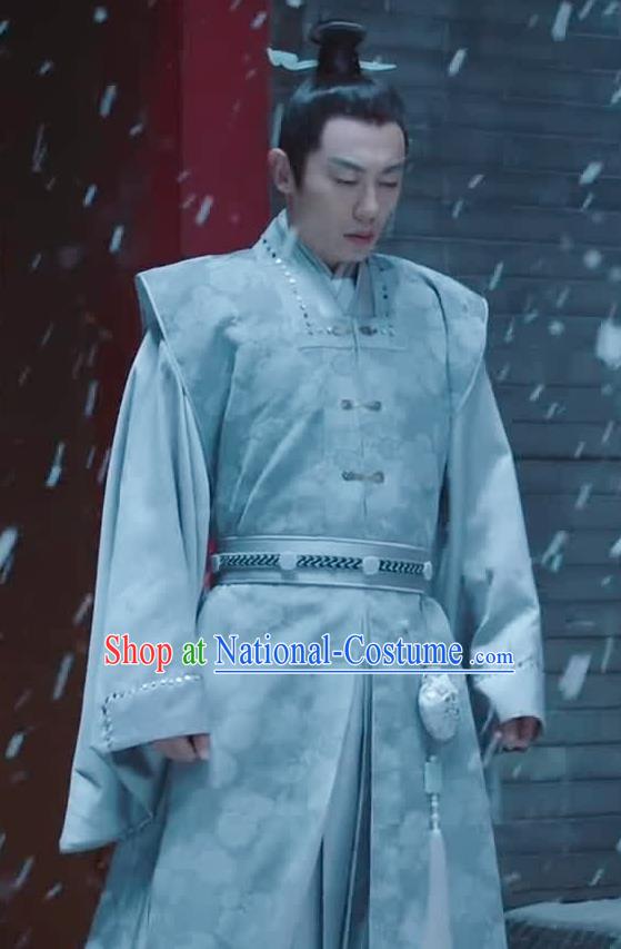 Chinese Drama Ancient Ming Dynasty Crown Prince Zhu Zhanji Replica Costumes and Headpiece Complete Set