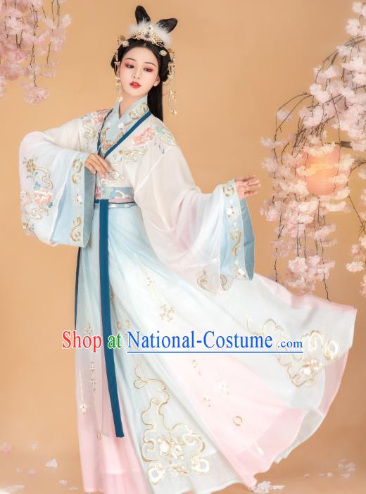 Chinese Traditional Jin Dynasty Imperial Consort Dress Ancient Goddess Historical Costumes for Women