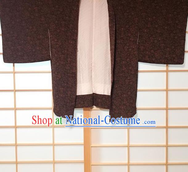 Japanese Traditional Brown Haori Jacket Japan Kimono Overcoat Costume for Men