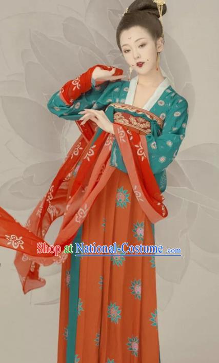 Traditional Chinese Tang Dynasty Court Maid Hanfu Dress Ancient Palace Lady Replica Costumes for Women