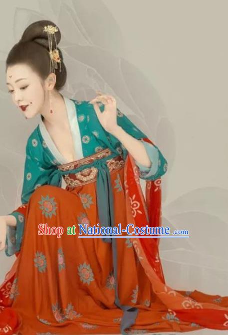 Traditional Chinese Tang Dynasty Court Maid Hanfu Dress Ancient Palace Lady Replica Costumes for Women