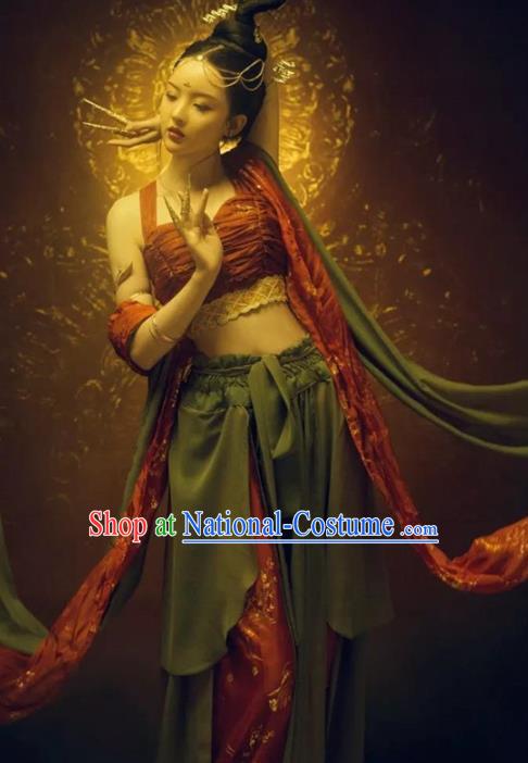 Traditional Chinese Classical Dance Hanfu Dress Ancient Dunhuang Flying Apsaras Replica Costumes for Women