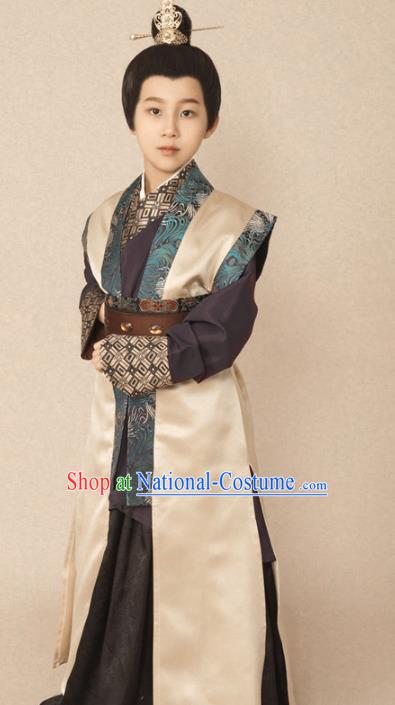 Chinese Ancient Drama Children Swordsman Hanfu Clothing Traditional Tang Dynasty Prince Replica Costumes for Kids