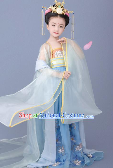 Chinese Ancient Children Hanfu Dress Traditional Tang Dynasty Princess Replica Costumes for Kids