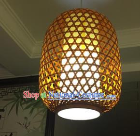 Chinese Traditional Handmade Orange Bamboo Weaving Lanterns Hanging Lantern Lamp